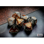 Chessex Gemini Copper-Steel/white Polyhedral 7-Dice Set