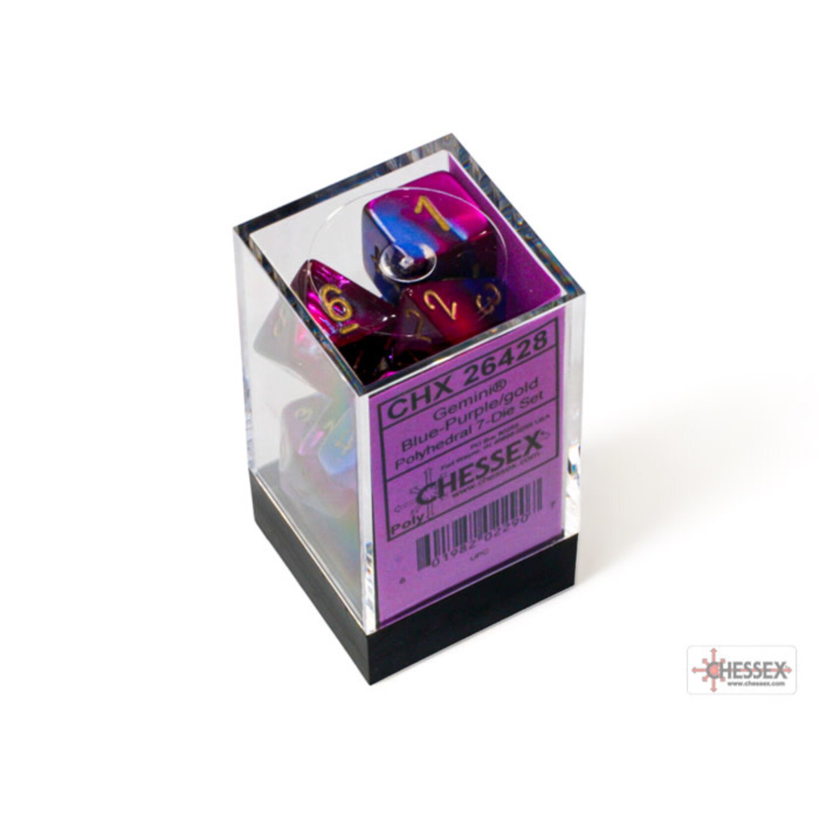 Chessex Gemini Blue-Purple/gold Polyhedral 7-Dice Set