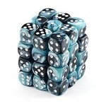 Chessex Gemini Black-Shell/white 12mm d6 Dice Block (36 dice)