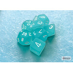 Chessex Frosted Teal/white Polyhedral 7-Dice Set