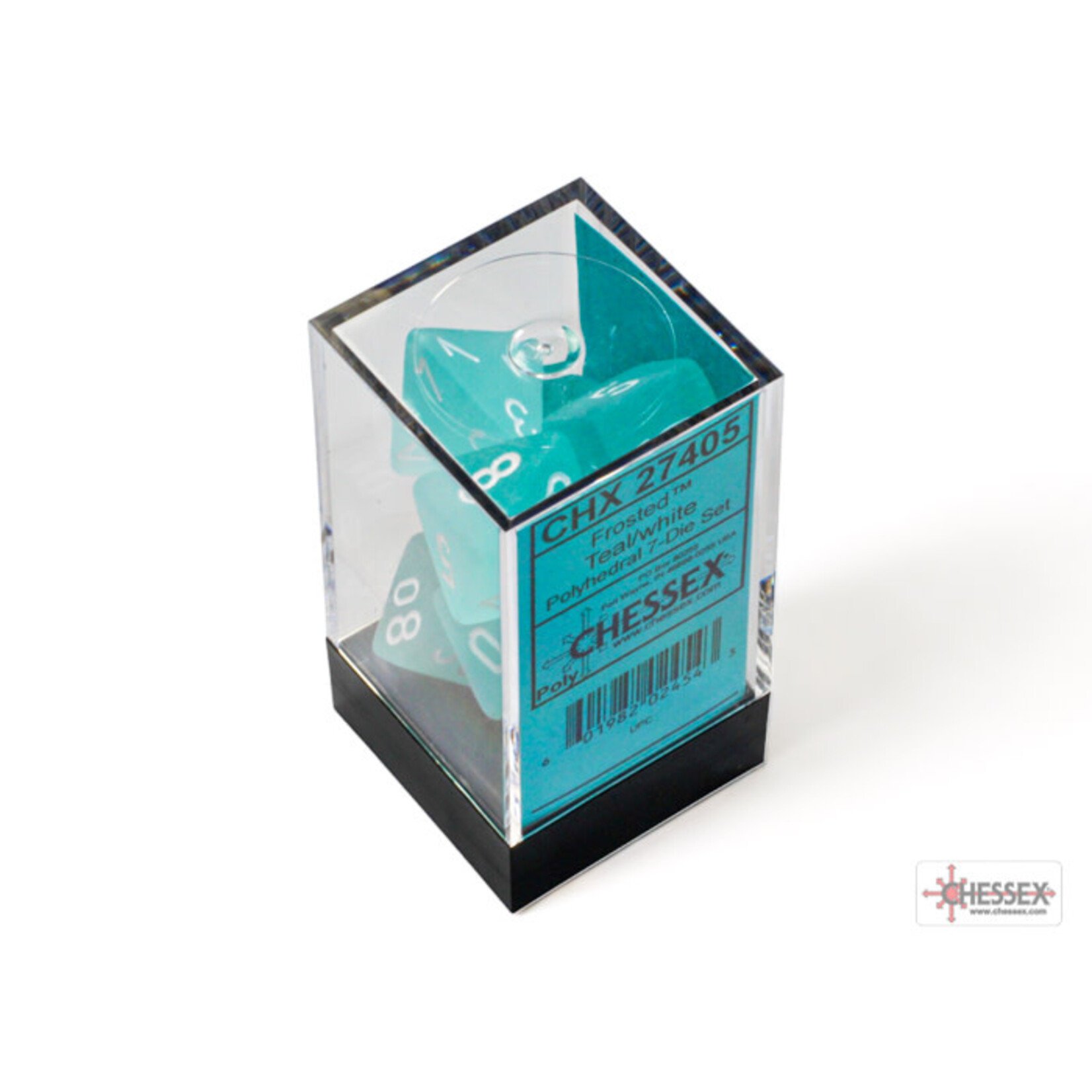 Chessex Frosted Teal/white Polyhedral 7-Dice Set