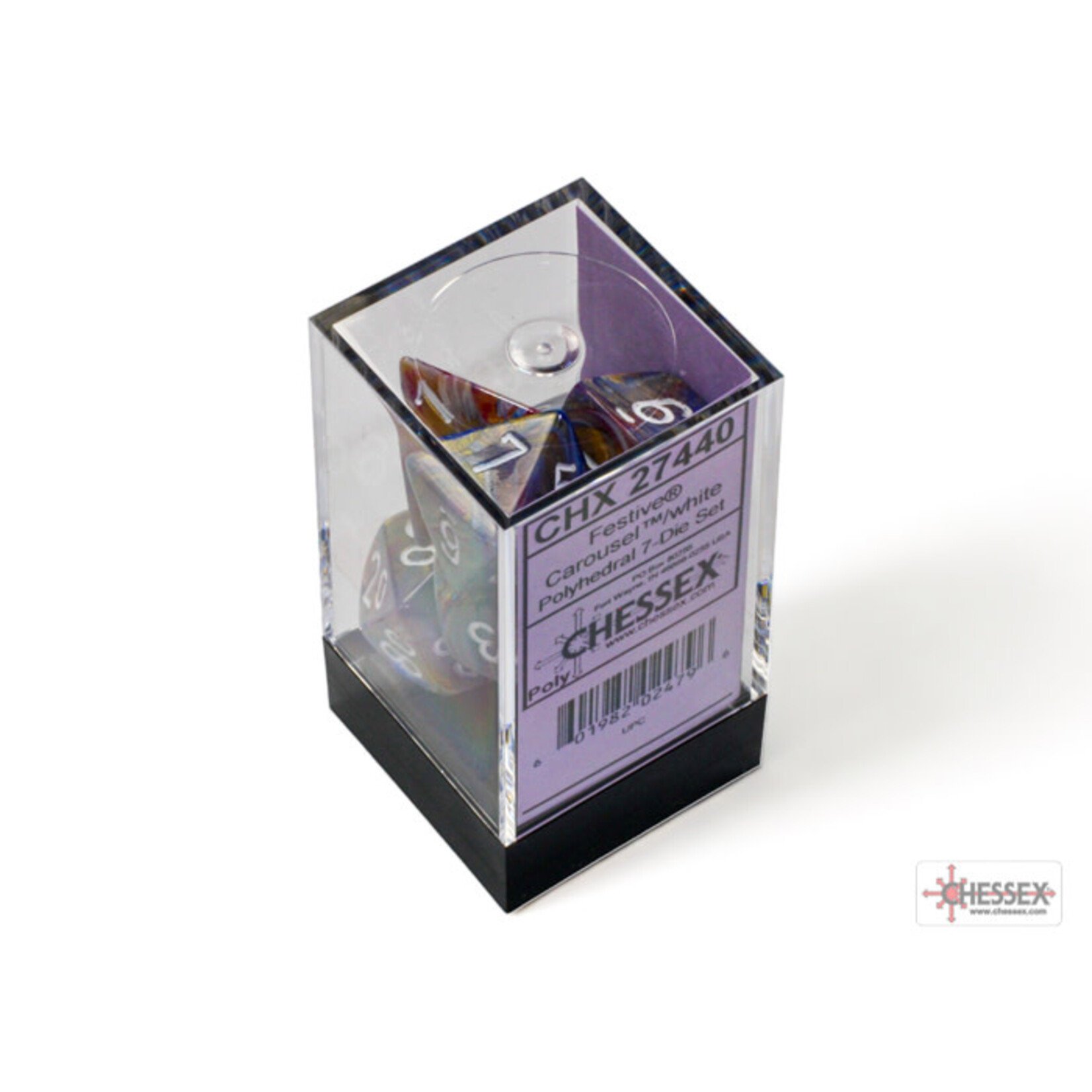 Chessex Festive Carousel/white Polyhedral 7-Dice Set
