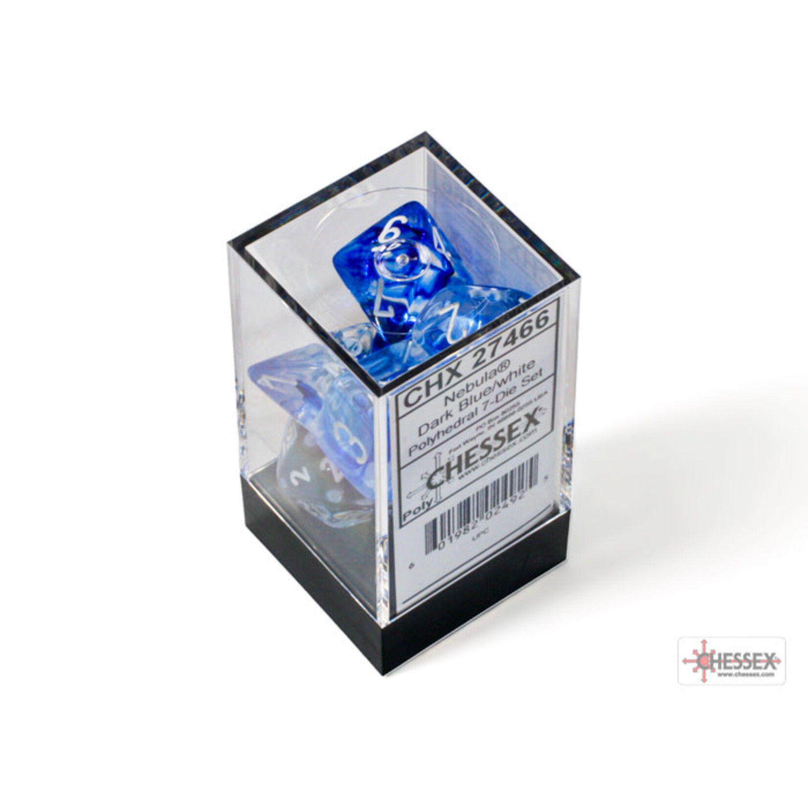 Chessex Nebula Dark Blue/white Polyhedral 7-Dice Set