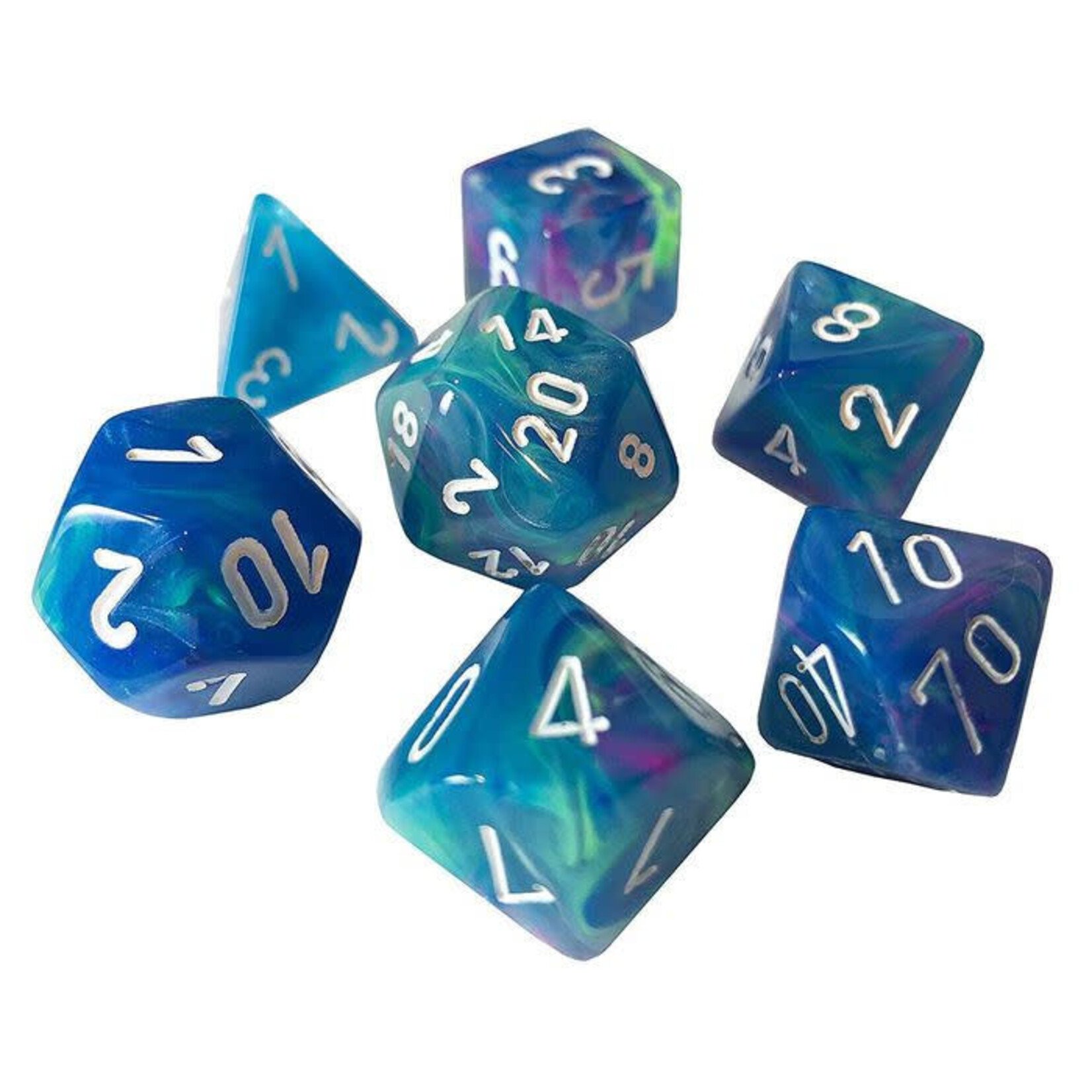 Chessex Festive Waterlily/white Polyhedral 7-Dice Set