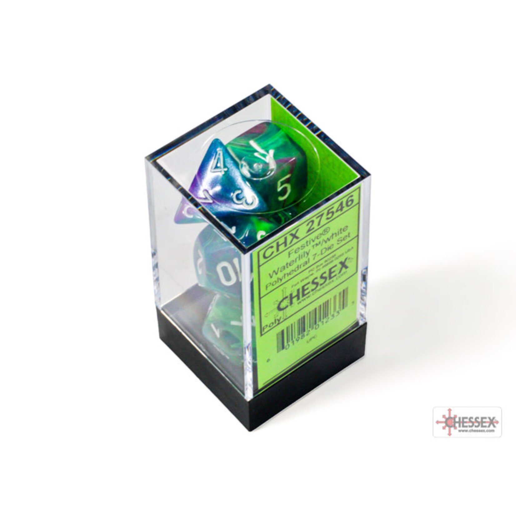 Chessex Festive Waterlily/white Polyhedral 7-Dice Set