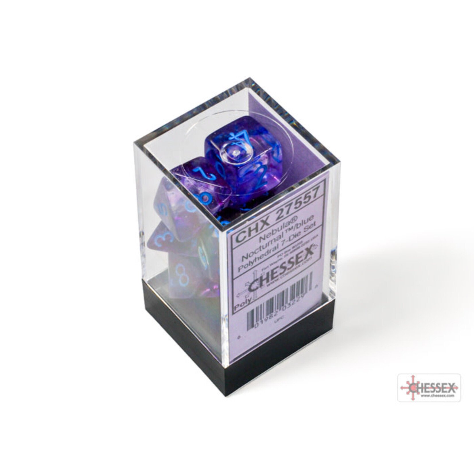 Chessex Nebula Nocturnal/blue Luminary Polyhedral 7-Dice Set