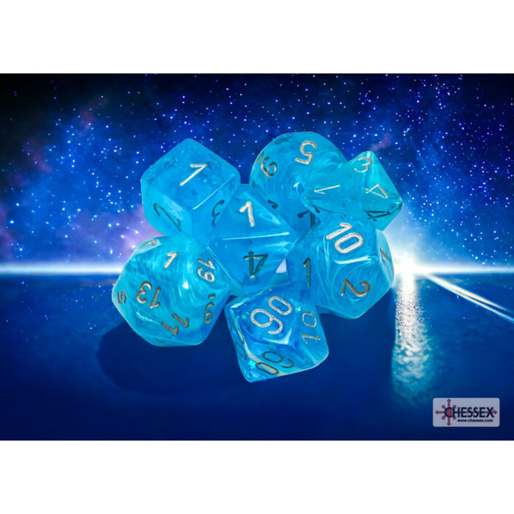 Chessex Luminary Sky/silver Polyhedral 7-Dice Set