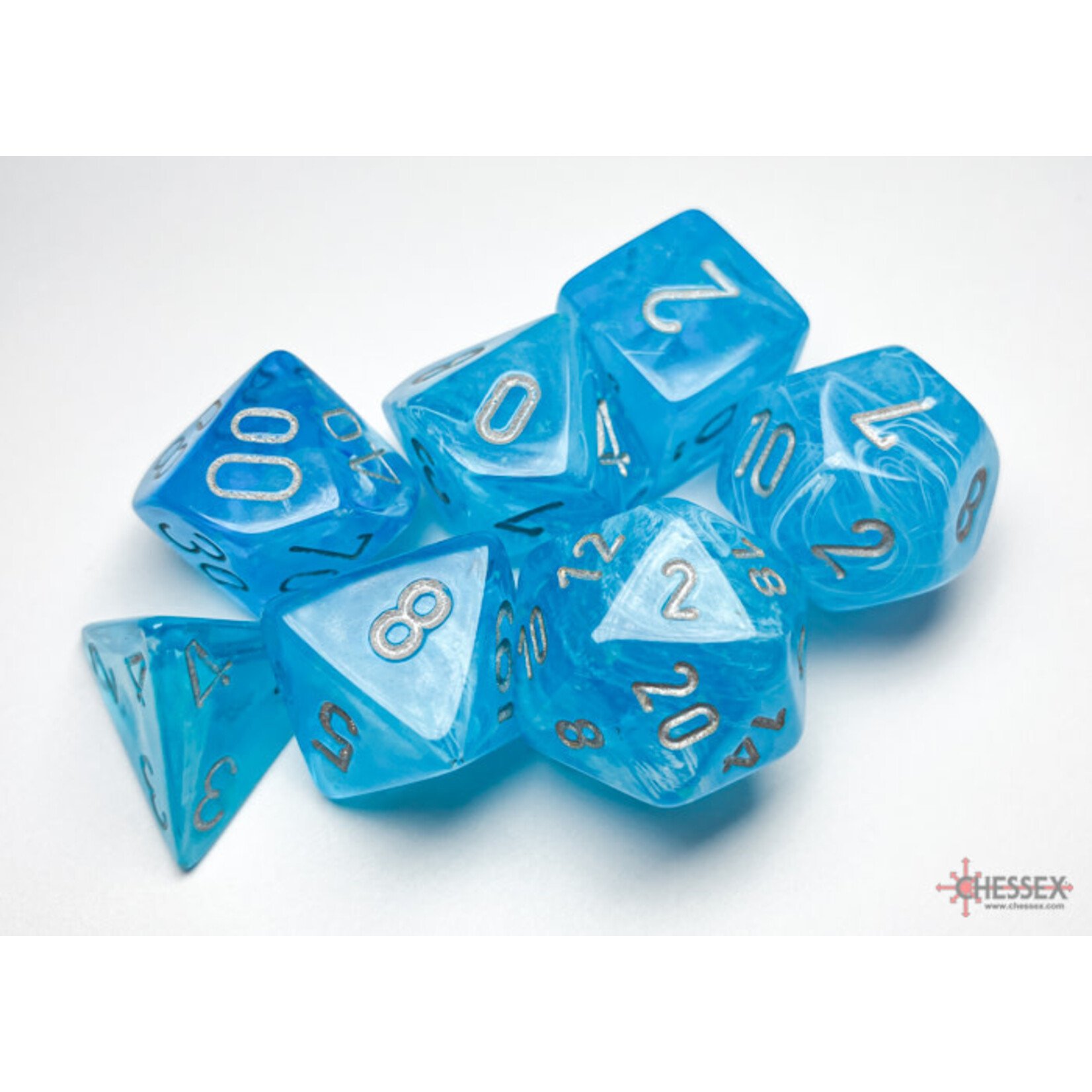 Chessex Luminary Sky/silver Polyhedral 7-Dice Set