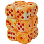Chessex Festive Sunburst w/red 16mm d6 w/pips Dice Block (12 dice