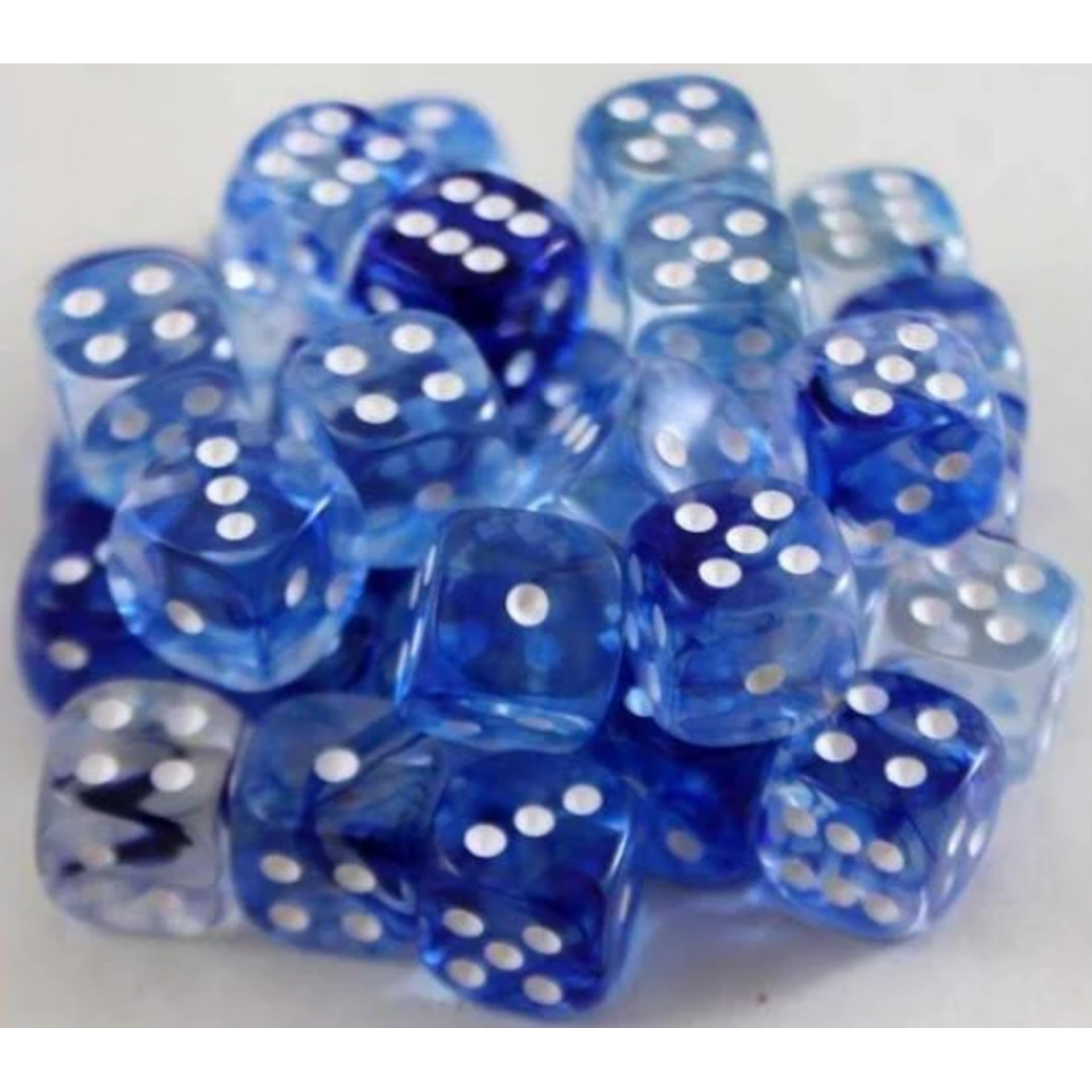 Chessex Nebula Dark Blue/white 12mm d6 Dice Block (36 dice)