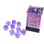 Chessex Borealis Purple/white Luminary 12mm d6 Dice Block (36 dice)