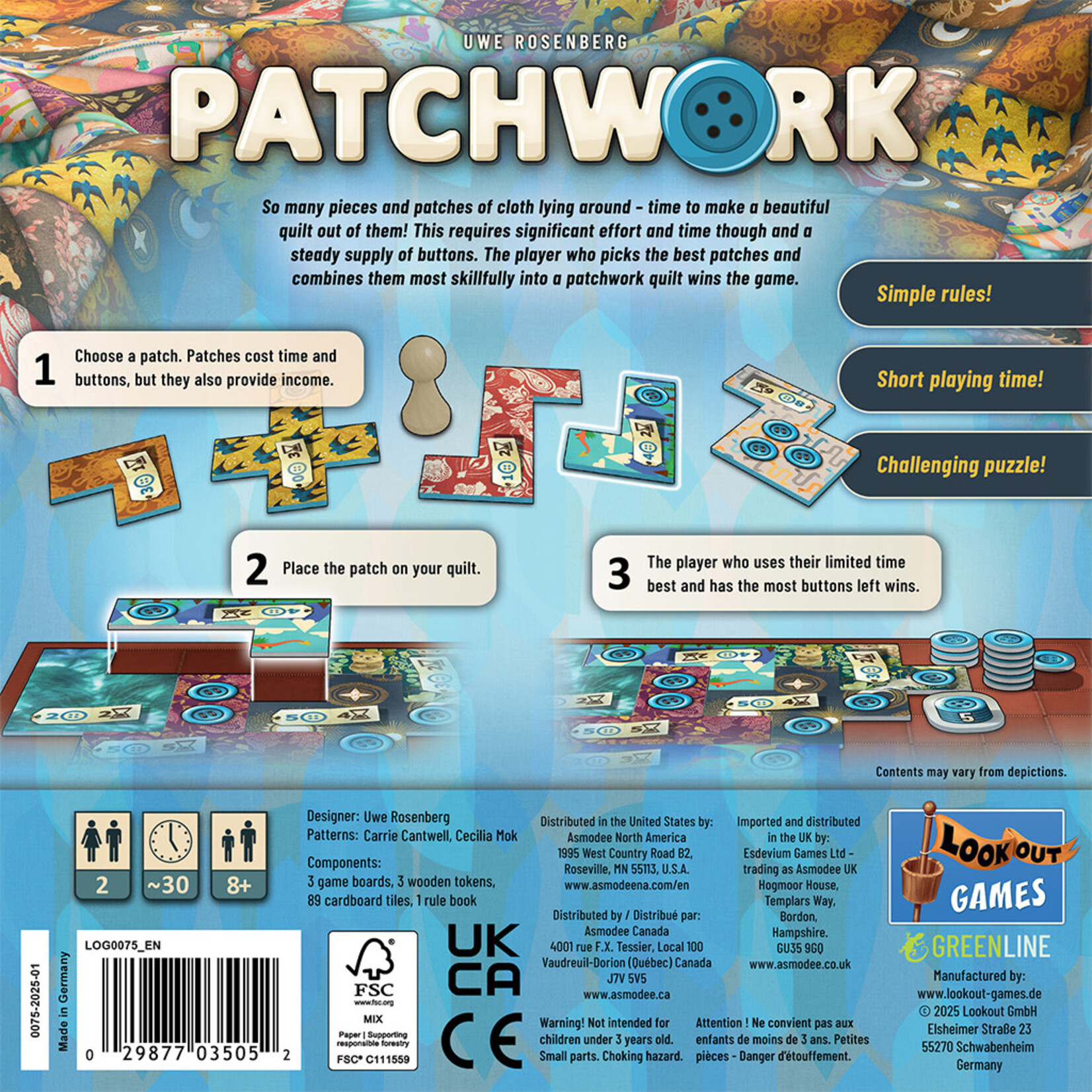 Lookout Games Patchwork Revised Edition