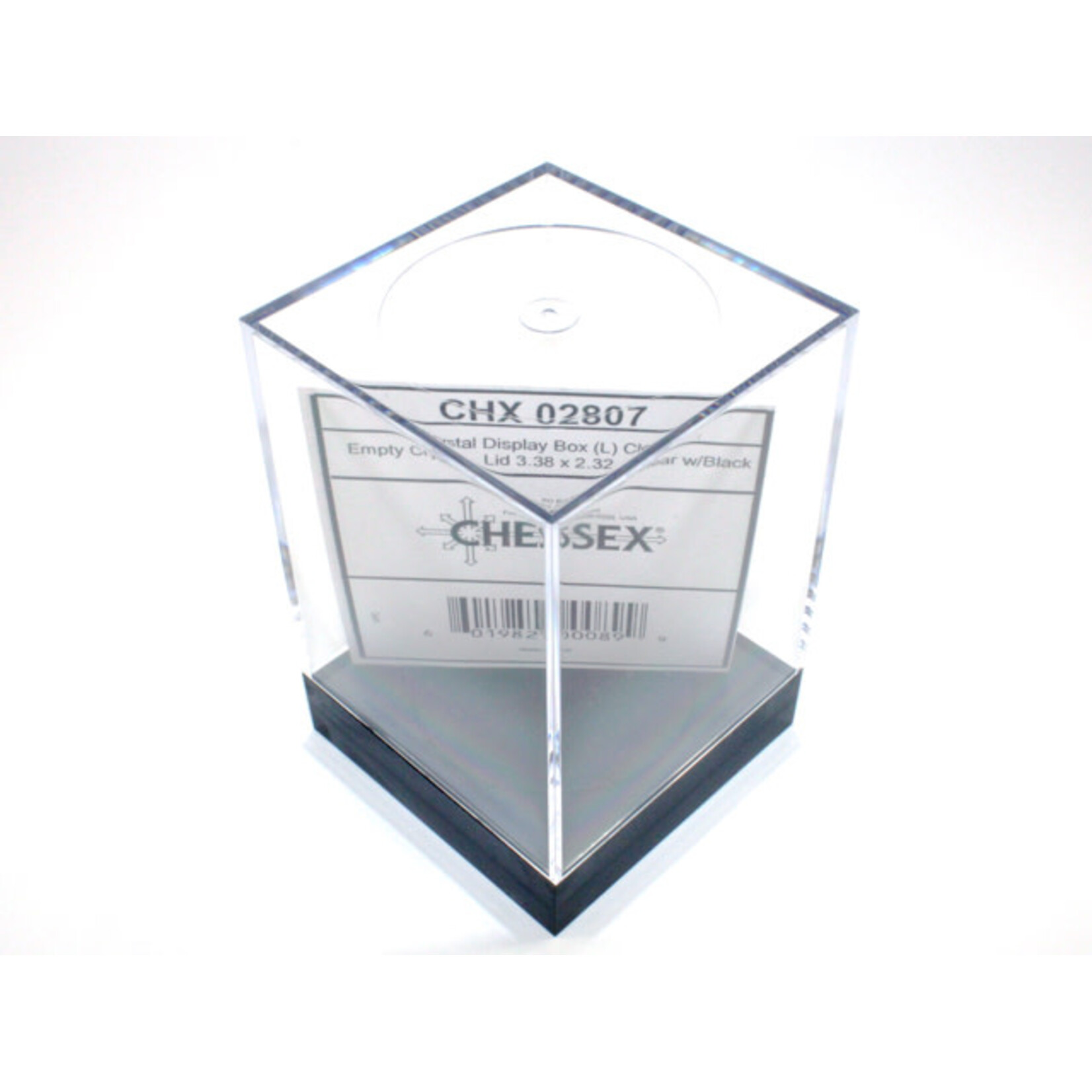 Chessex Empty Crystal Display Box (L) Clear w/Black Lid