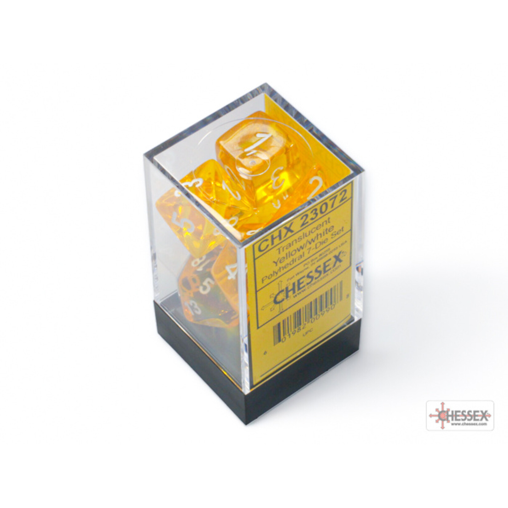 Chessex Translucent Yellow/white Polyhedral 7-Dice Set