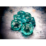 Chessex Translucent Teal/white Polyhedral 7-Dice Set