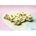 Chessex Opaque Pastel Yellow/black Polyhedral 7-Dice Set