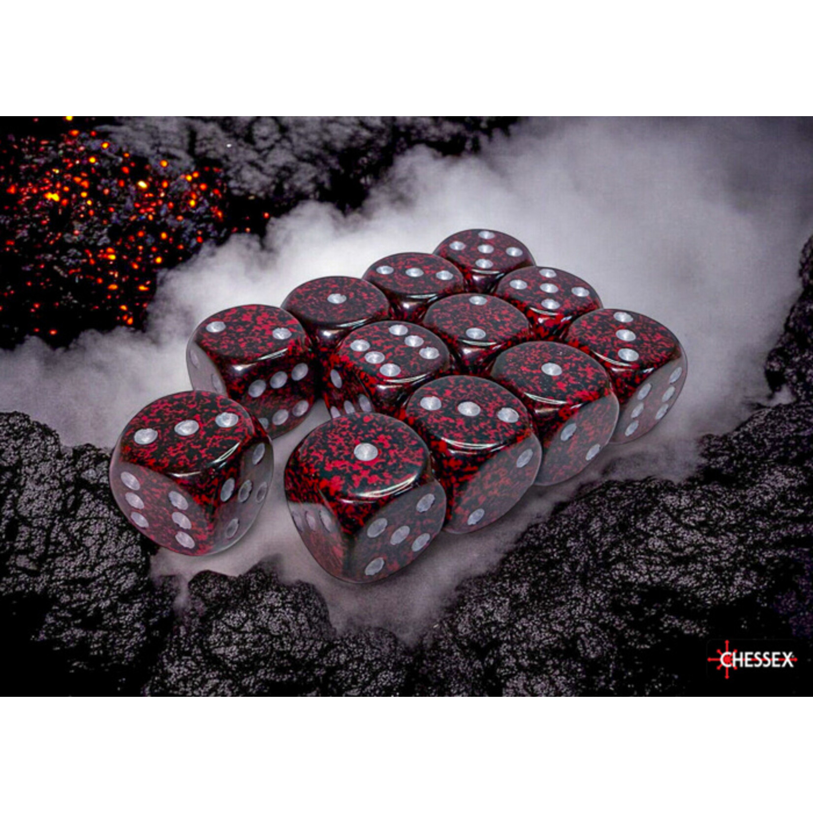 Chessex Speckled Silver Volcano 16mm d6 Dice Block (12 dice)
