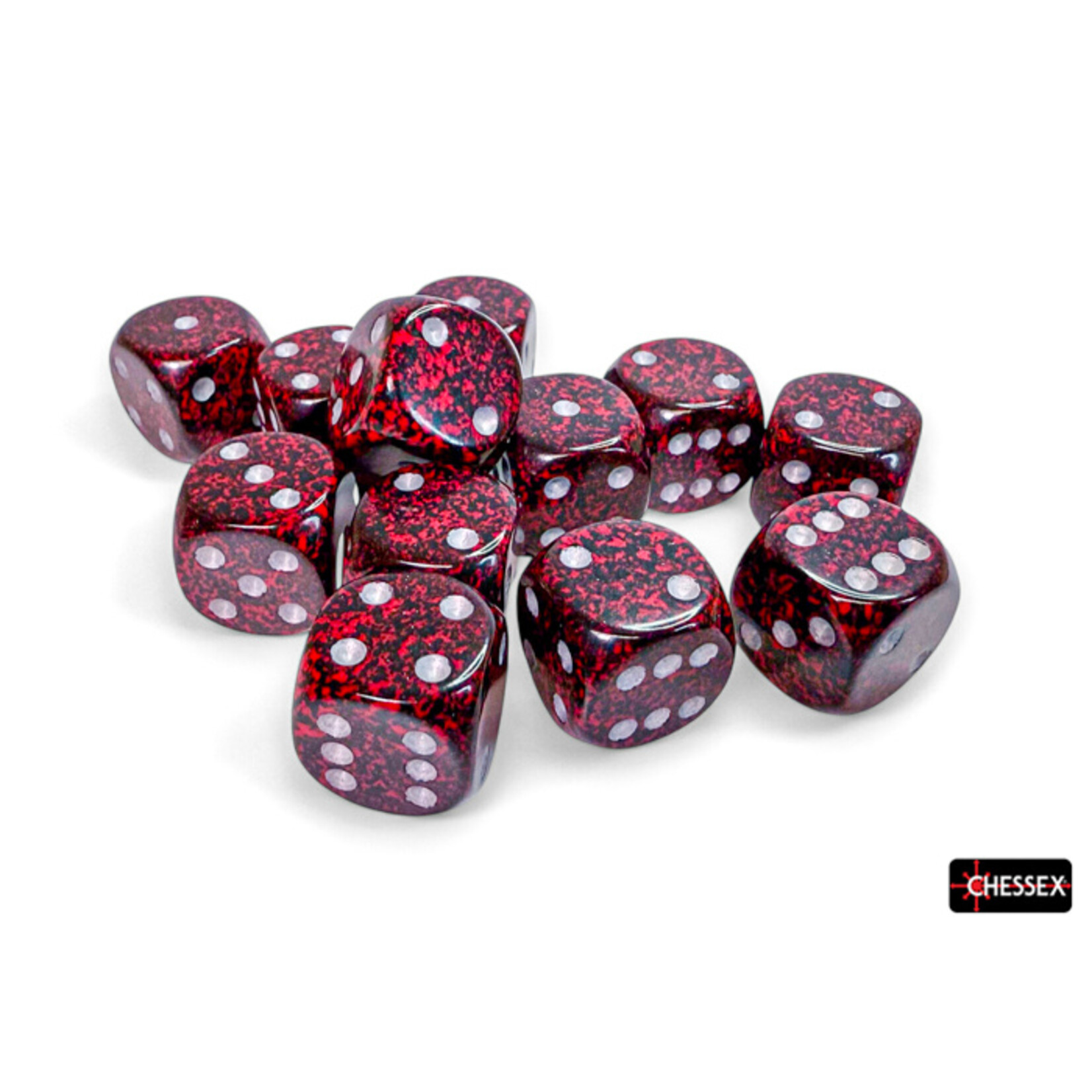 Chessex Speckled Silver Volcano 16mm d6 Dice Block (12 dice)