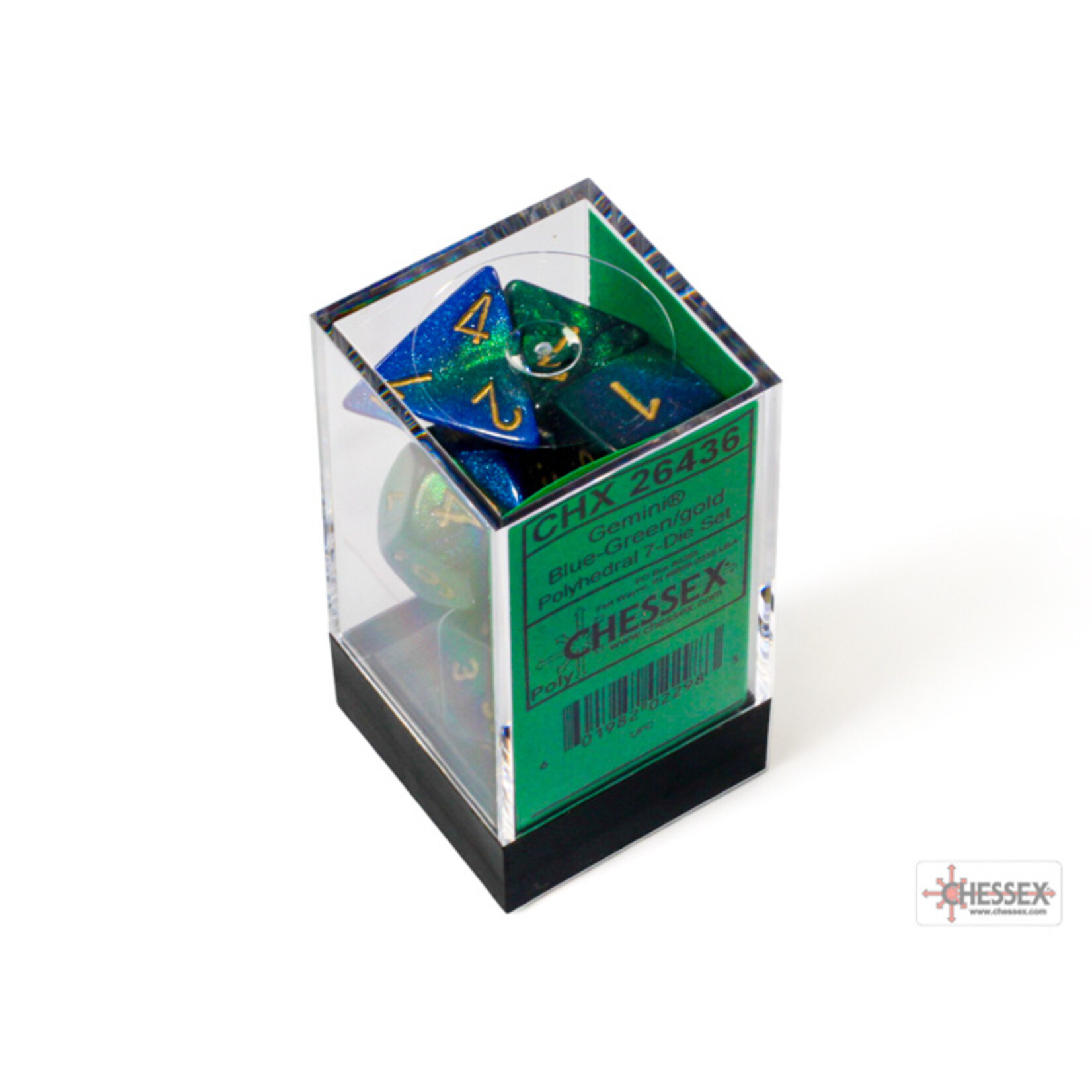 Chessex Gemini Blue-Green/gold Polyhedral 7-Dice Set
