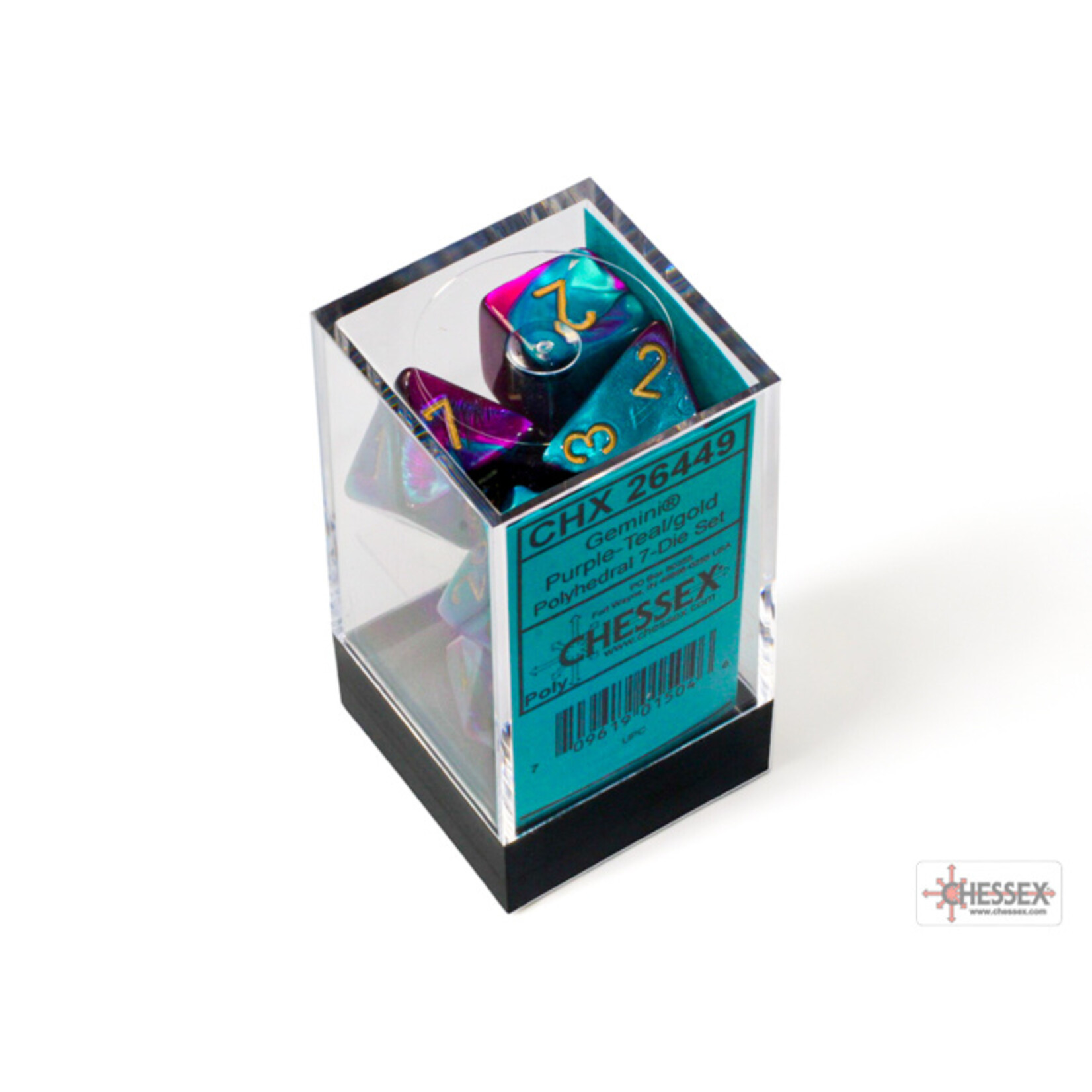 Chessex Gemini Purple-Teal/gold Polyhedral 7-Dice Set