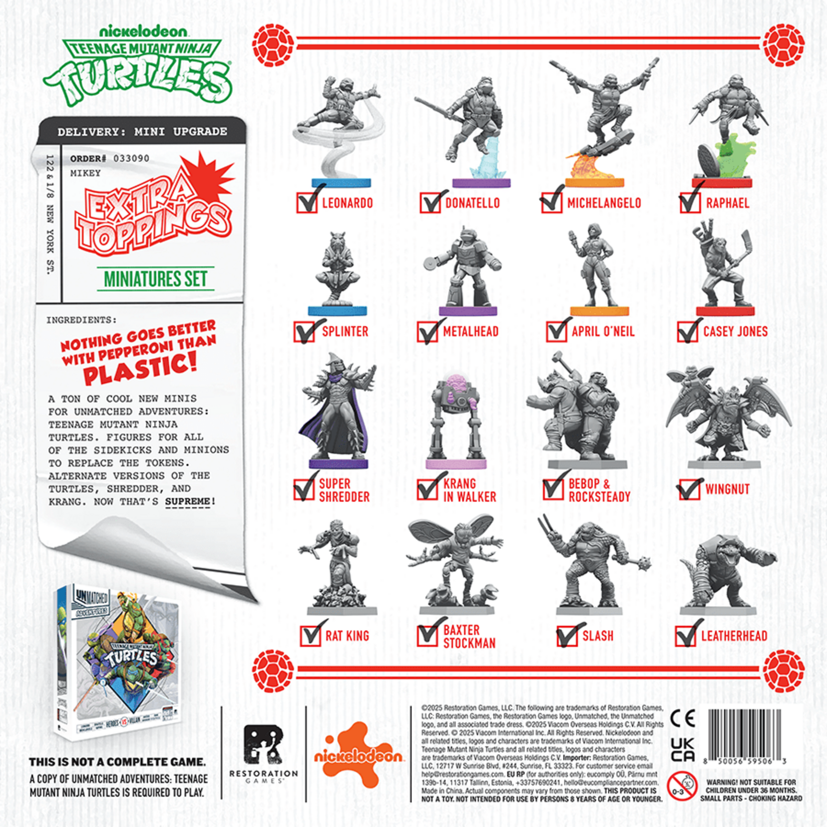RESTORATION GAMES Unmatched Adventures TMNT Extra Toppings Mini Pack