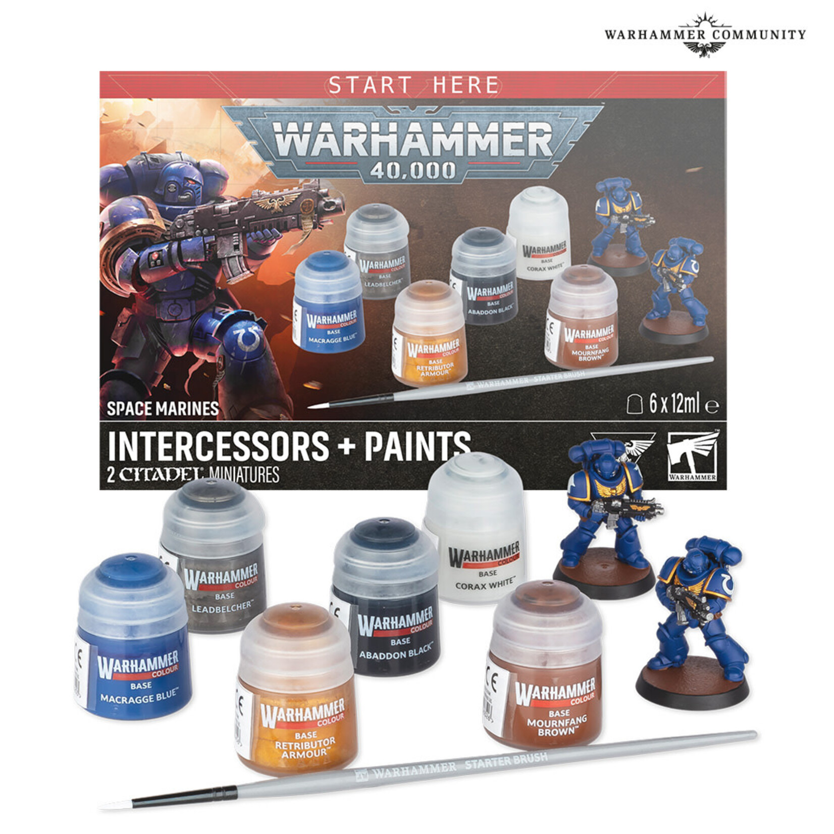 Games Workshop Space Marine Intercessrs + Paints