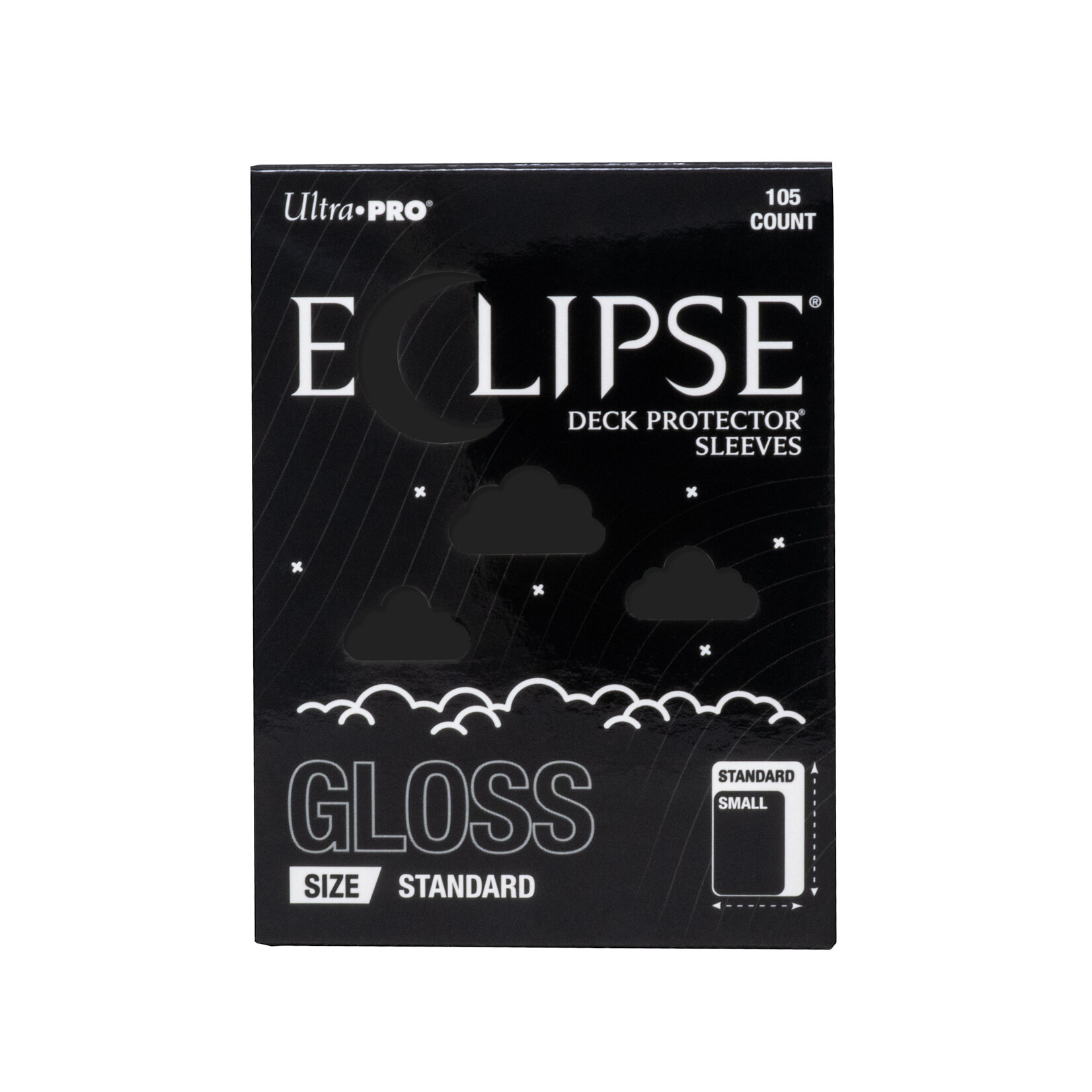 ULTRA PRO UP ECLIPSE GLOSS STANDARD DECK PROTECTOR SLEEVES JET BLACK 105CT