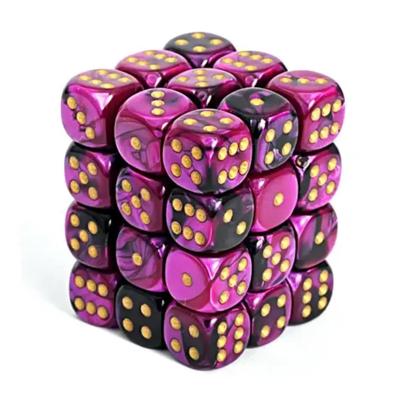 Chessex Black/Purple set of 36 D6's Fusion Dice