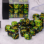 Chessex Black/Green set of 36 D6's Fusion Dice