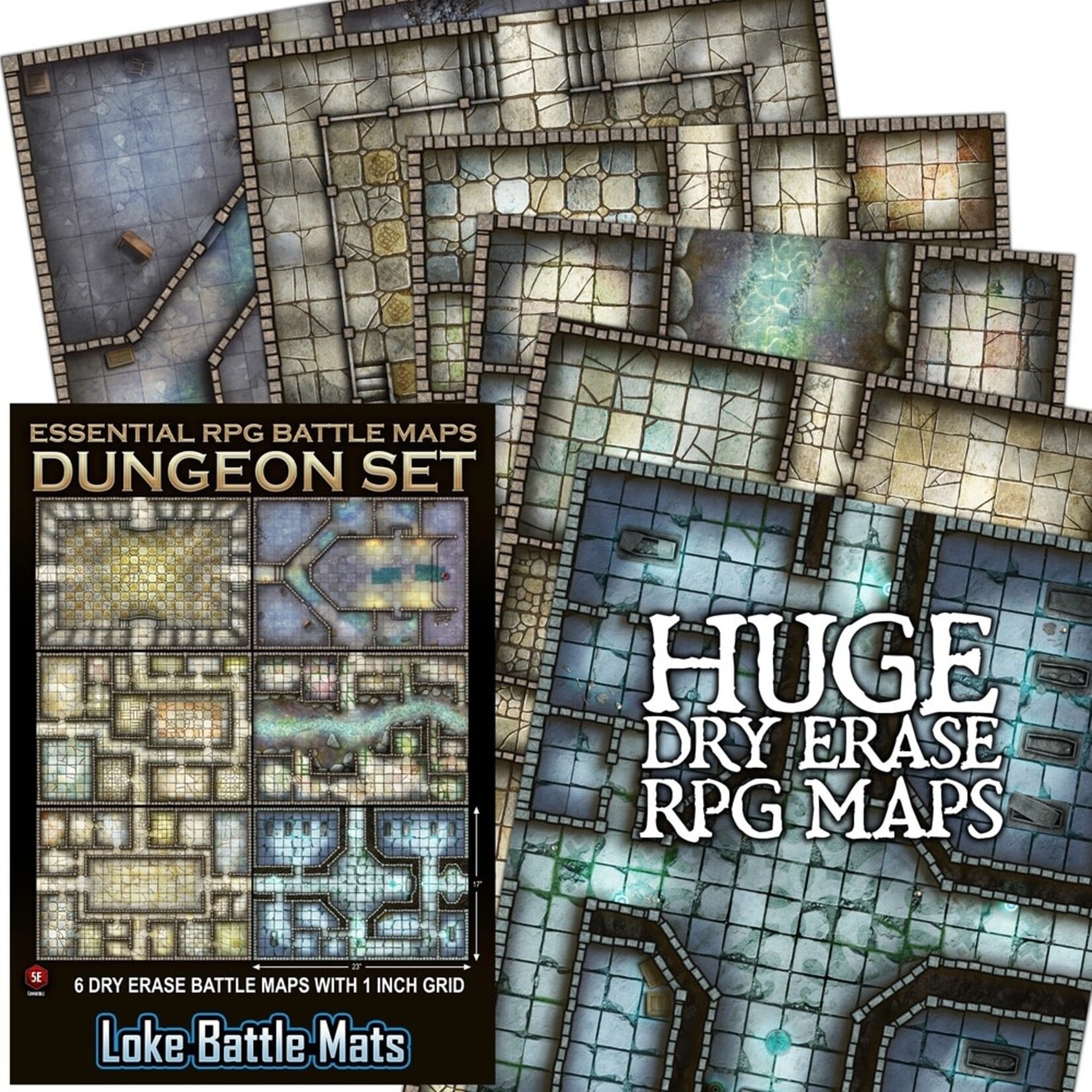 Loke Battle Mats Essential RPG Battle Maps - Dungeon Set