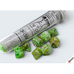 Chessex Lab Dice: Marble Sour Green/white Polyhedral 7-Dice Set