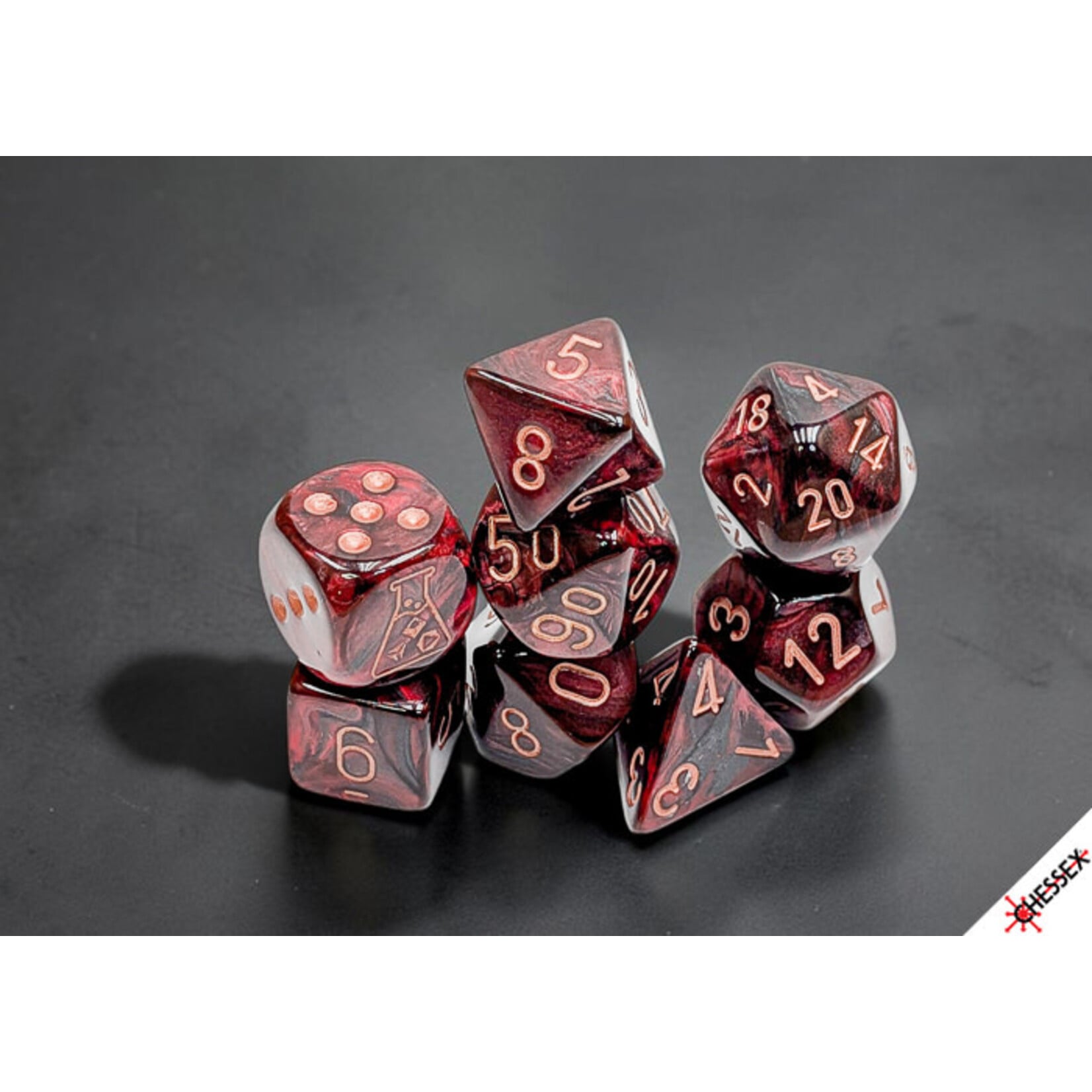 Chessex Lab Dice: Lustrous Gothic/ Polyhedral 7-Dice Set