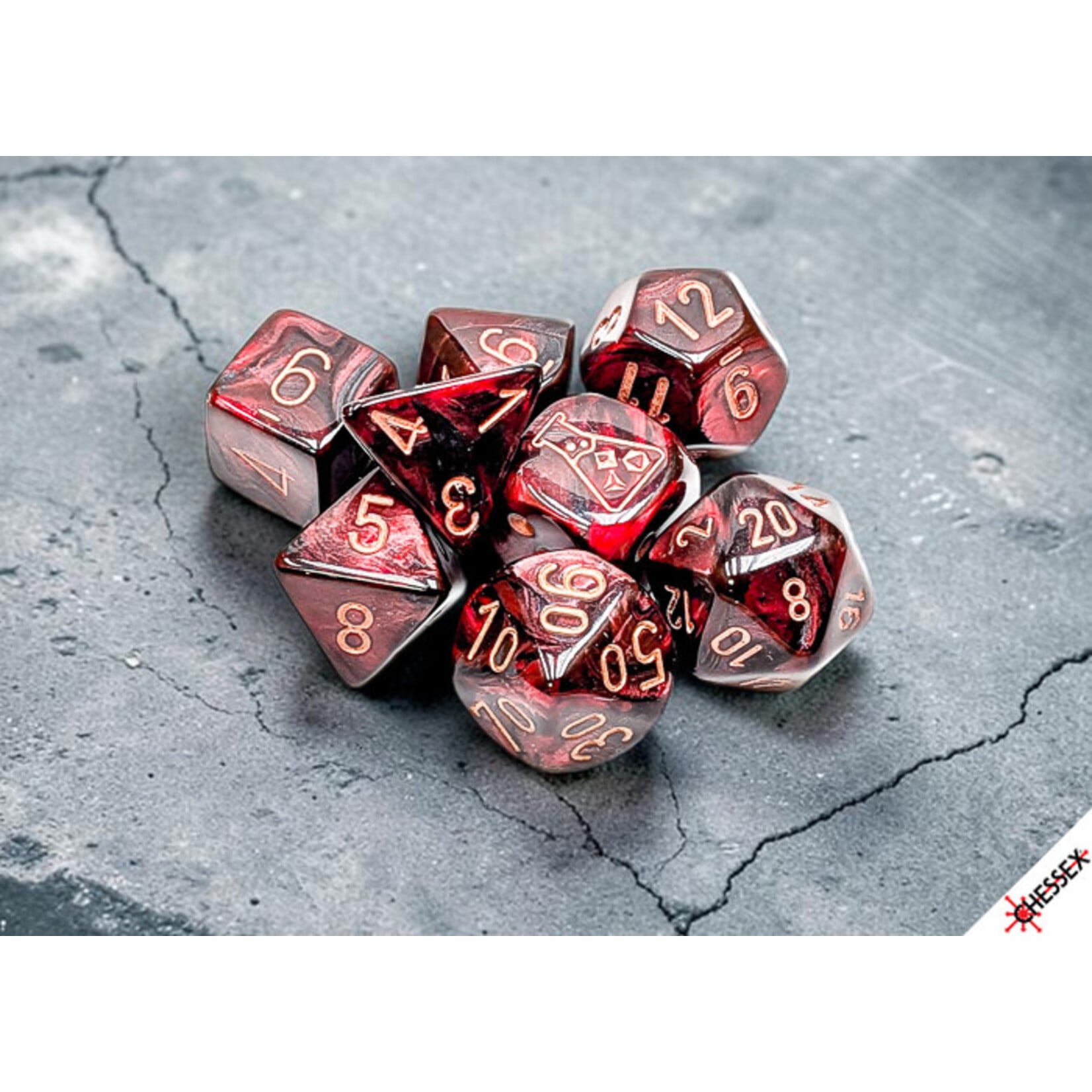 Chessex Lab Dice: Lustrous Gothic/ Polyhedral 7-Dice Set