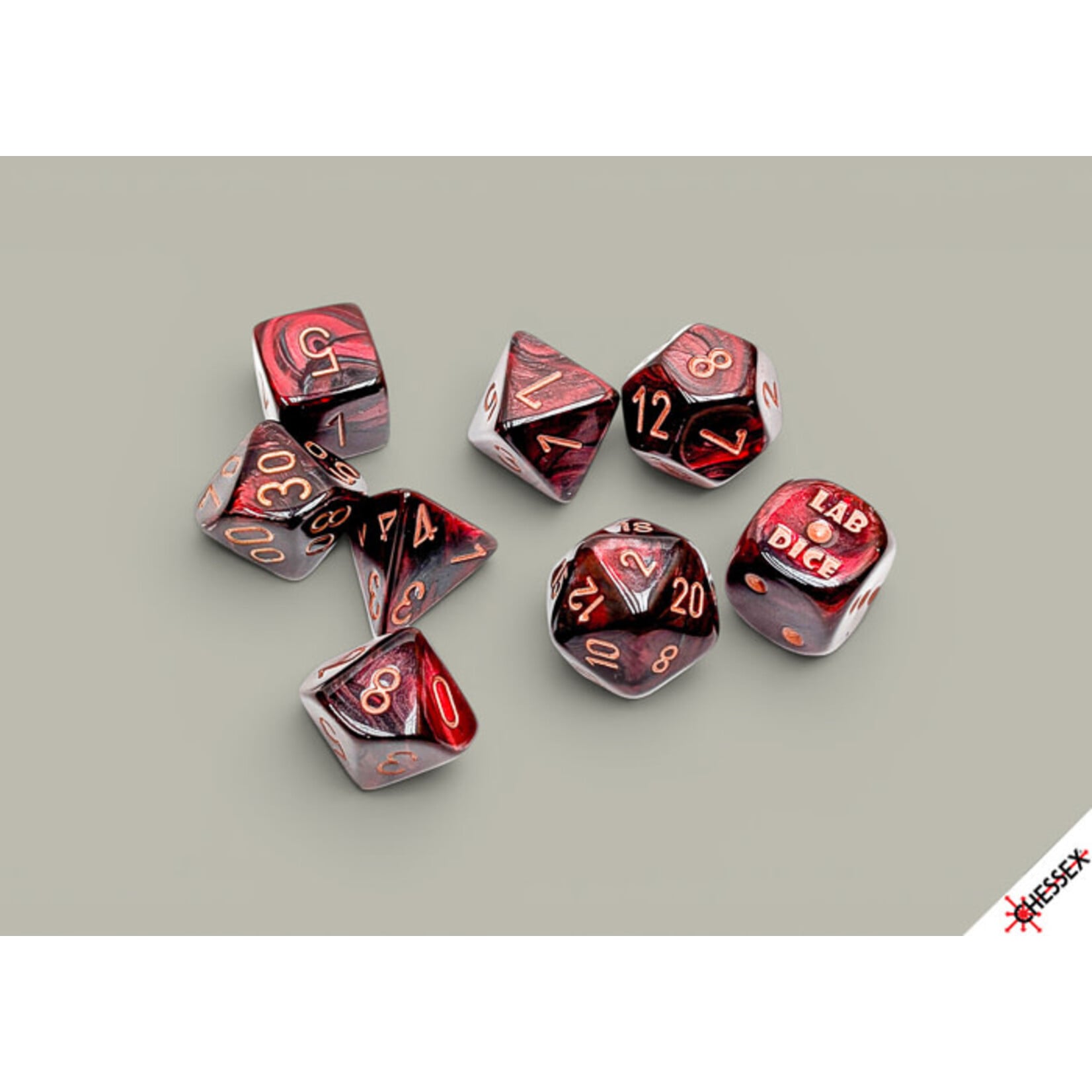 Chessex Lab Dice: Lustrous Gothic/ Polyhedral 7-Dice Set