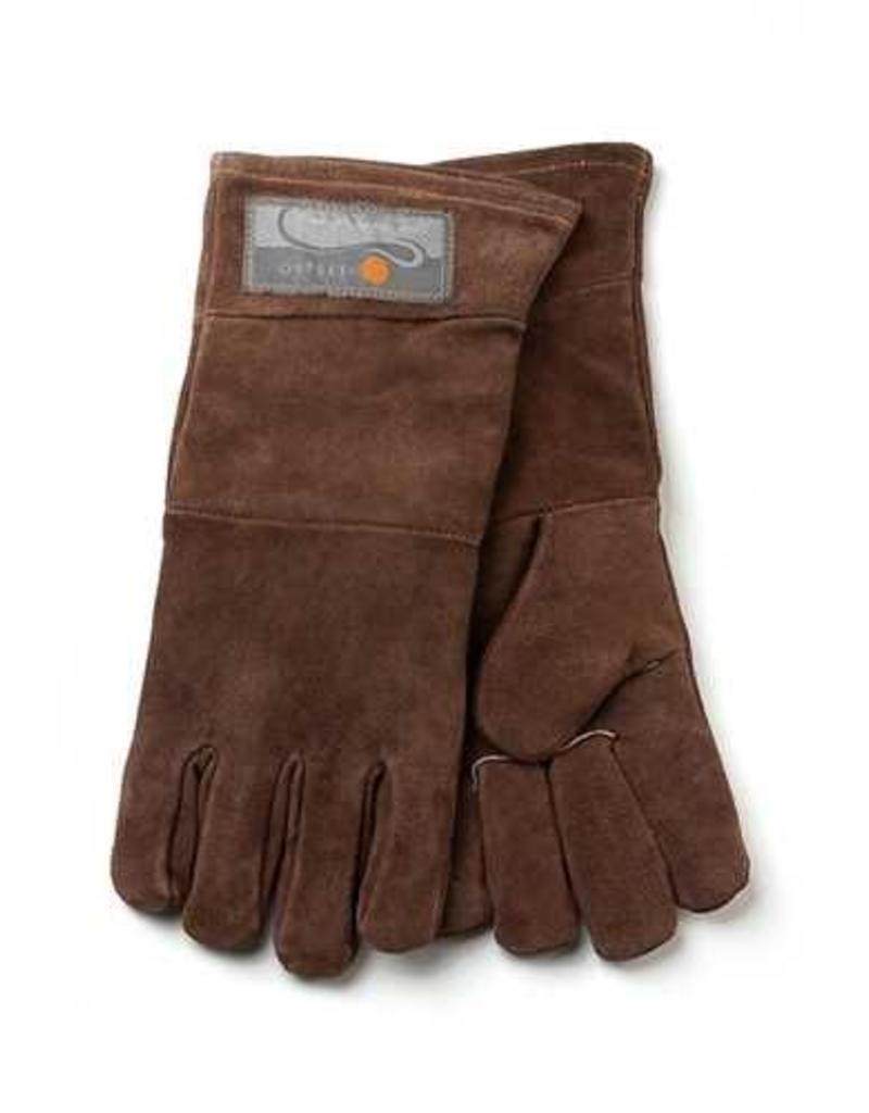BBQ Brown Leather Grill Gloves - 15" Set of 2