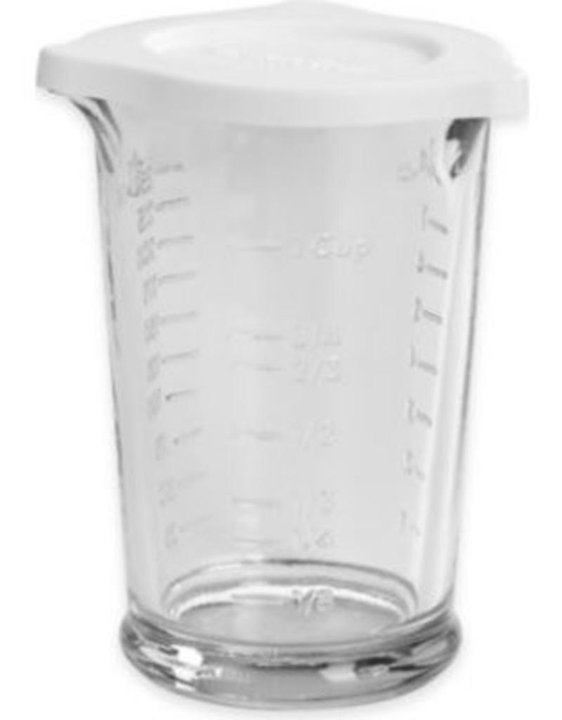 8 oz Triple Pour Measuring Cup Glass w/ Lid - Texas Grill Supply