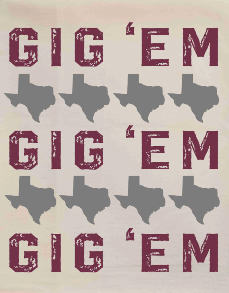 Texas A&M Gig 'Em Tea Towel