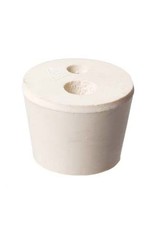 #6-1/2 Drilled 2 Hole Rubber Stopper / Bung - 3/8" hole and 1/4" hole