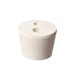 #6-1/2 Drilled 2 Hole Rubber Stopper / Bung - 3/8" hole and 1/4" hole