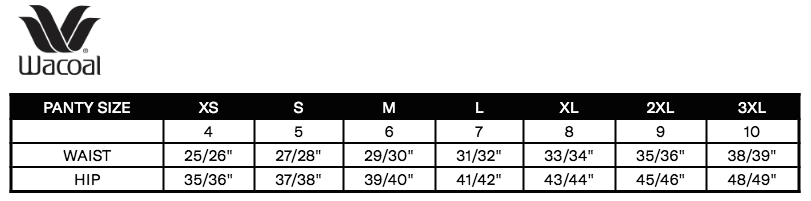 Wacoal size chart