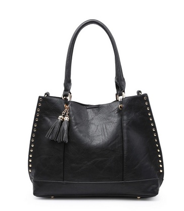 The Josie 2 In 1 Studded Tote Bag Black