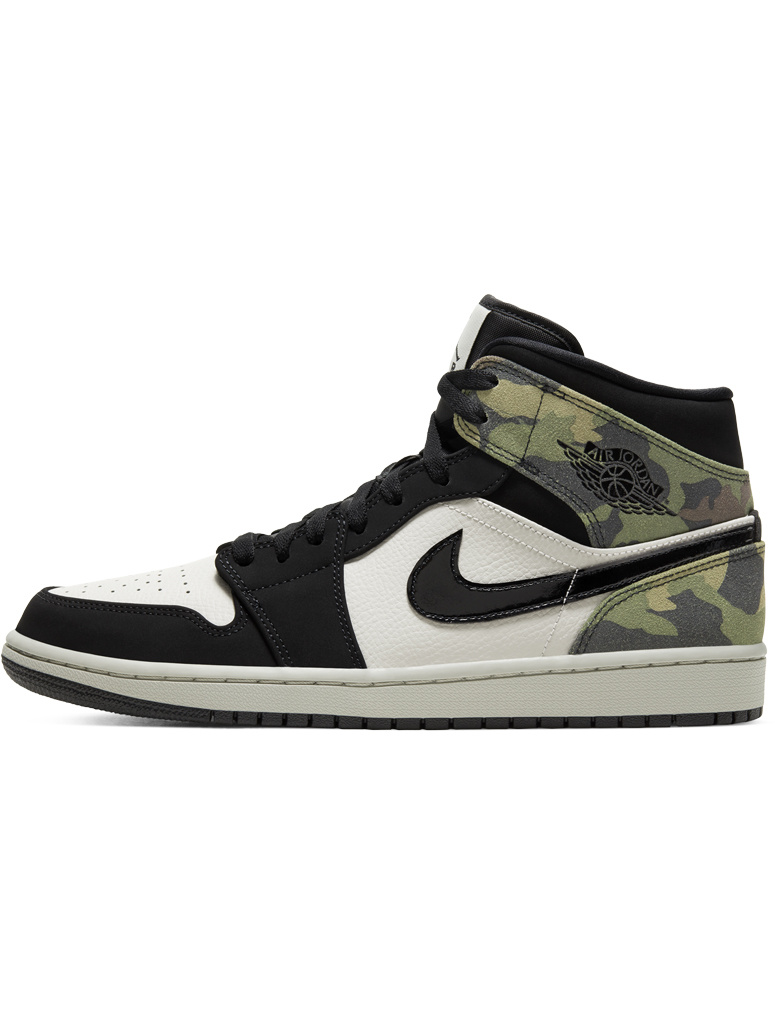 men's air jordan 1 mid se casual shoes camo