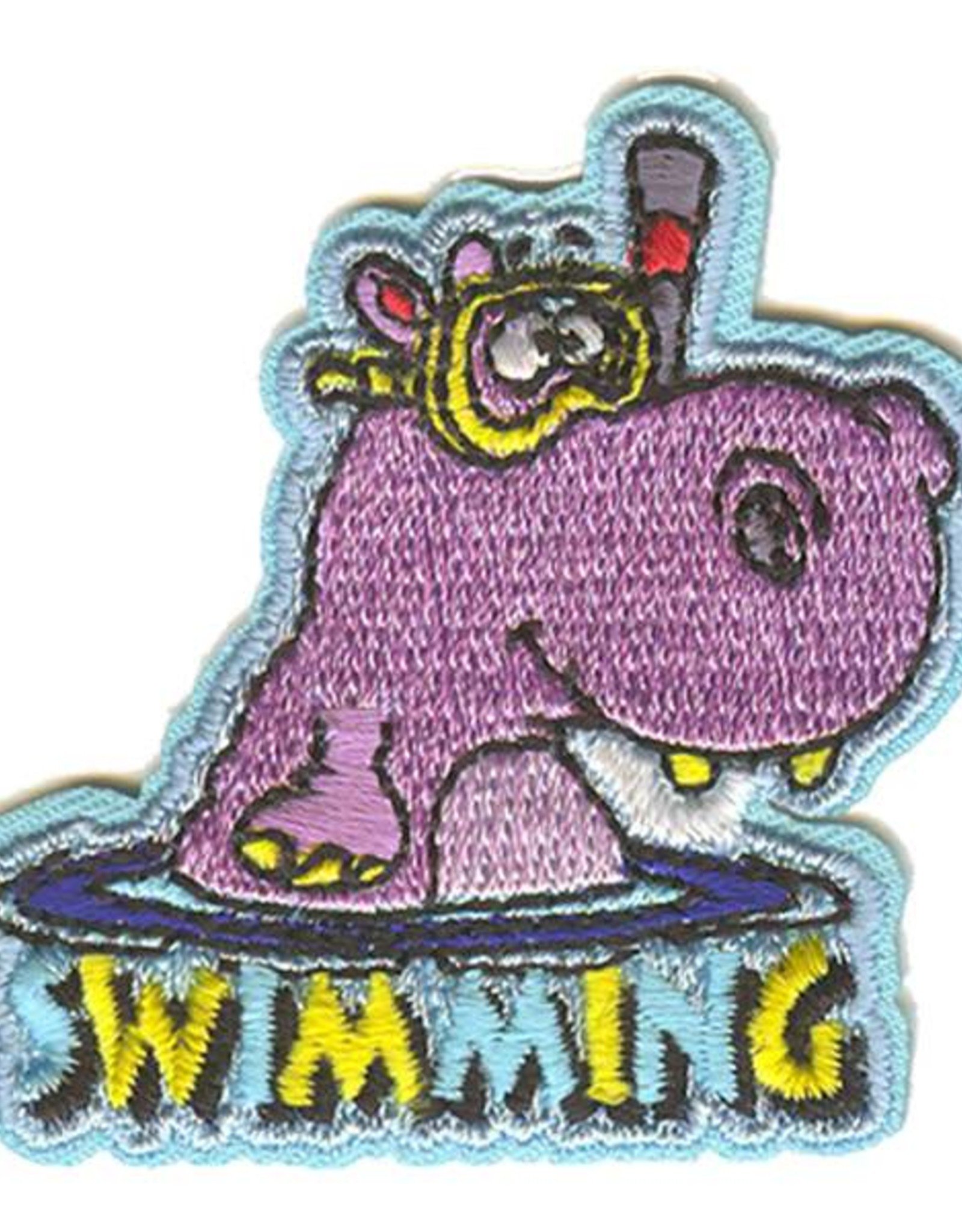 Advantage Emblem & Screen Prnt *Swimming Hippo Fun Patch