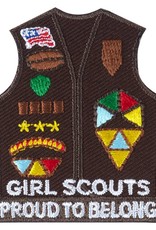 GIRL SCOUTS OF THE USA *Brownie Vest With Insignia Iron-On Fun Patch