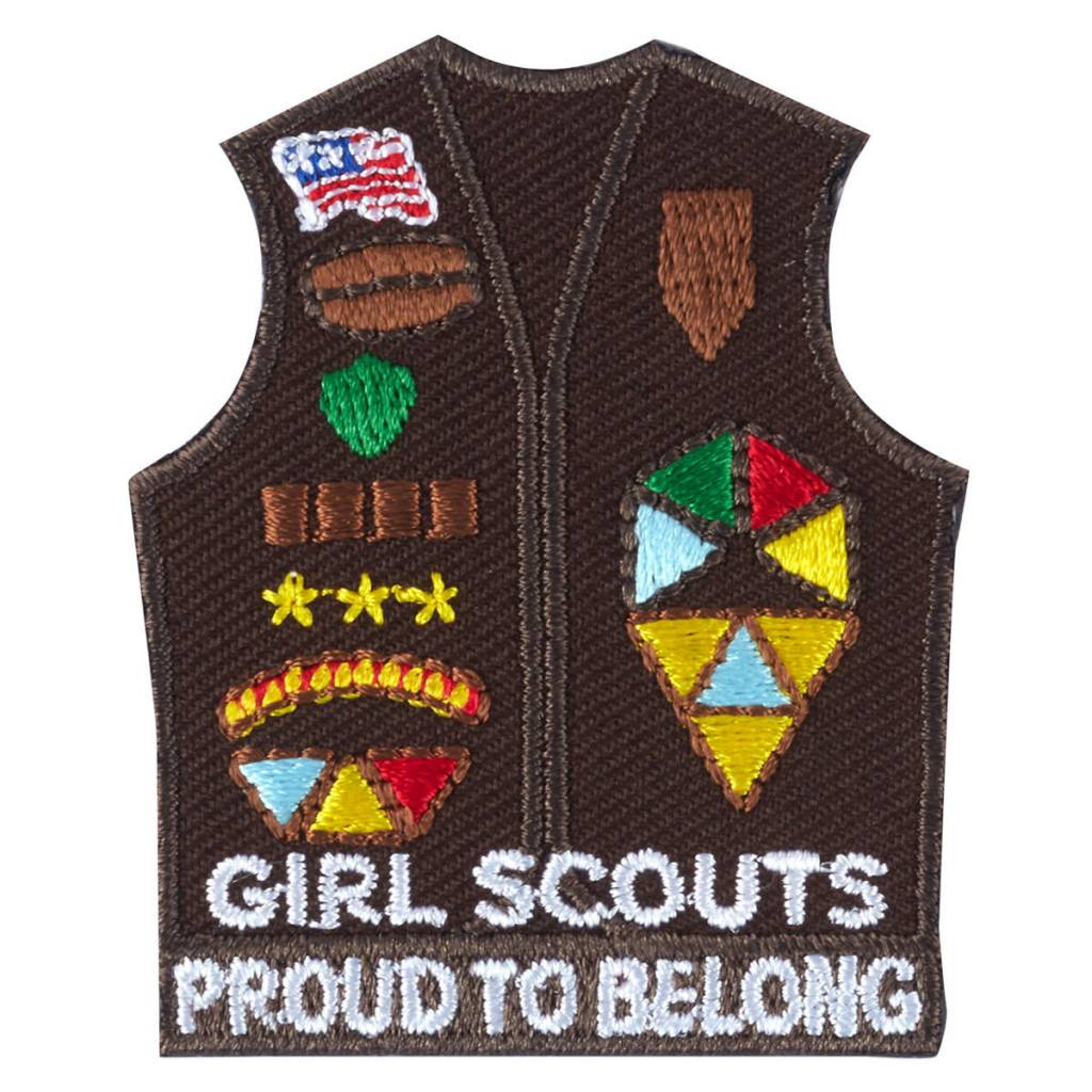 GIRL SCOUTS OF THE USA *Brownie Vest With Insignia Iron-On Fun Patch ...