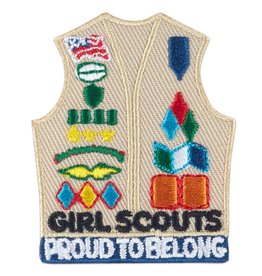GIRL SCOUTS OF THE USA *Cadette Senior Ambassador Vest With Insignia Iron-On Fun Patch