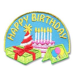 snappylogos Happy birthday Cake Hat Gift Fun Patch (5398)