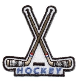 Advantage Emblem & Screen Prnt *Hockey Sticks & Puck Fun Patch