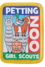 GIRL SCOUTS OF THE USA !Petting Zoo Llama Goat Pig Duck Iron-On Fun Patch