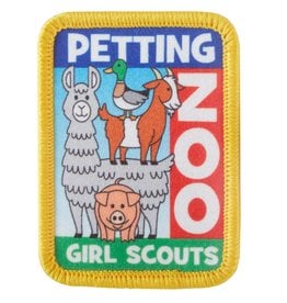 GIRL SCOUTS OF THE USA !Petting Zoo Llama Goat Pig Duck Iron-On Fun Patch